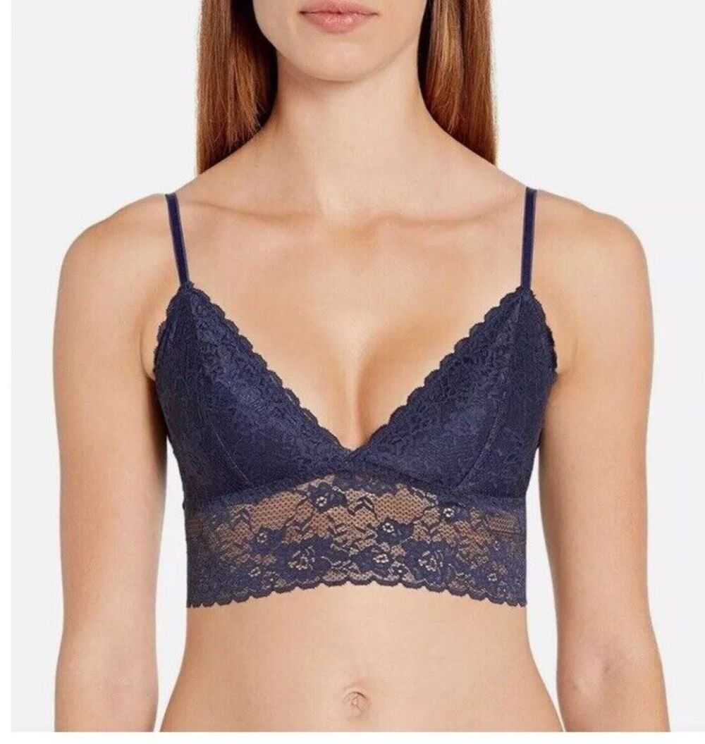 Maidenform $36 Lace Longline Navy Blue Bralette Women's XL Intimates Coquette